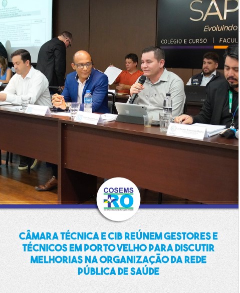 Câmara Técnica e CIB reúnem gestores e técnicos em Porto Velho para discutir melhorias na organização da Rede Pública de Saúde